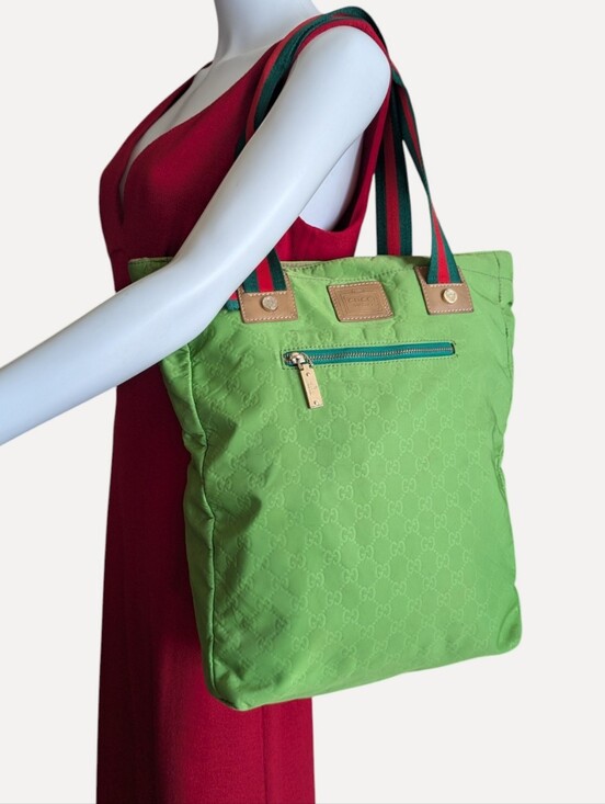 Gucci Handbags - vintage Gucci GG NylonWeb Tote Bag, featuring the brand's iconic signature